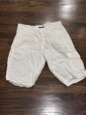 Sisley White Cargo Shorts - Lightweight Summer Style